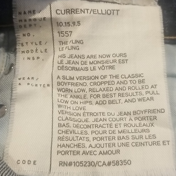 CURRENT/ELLIOTT boyfriend jean size 30 - Picture 7 of 8